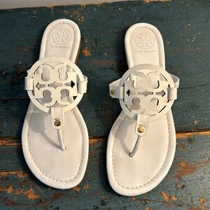 EUC Tory Burch Miller sandal in bright white